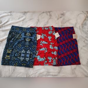 LULAROE Lot of 3 "Cassie" Skirts NEW w/TAGS Size XL